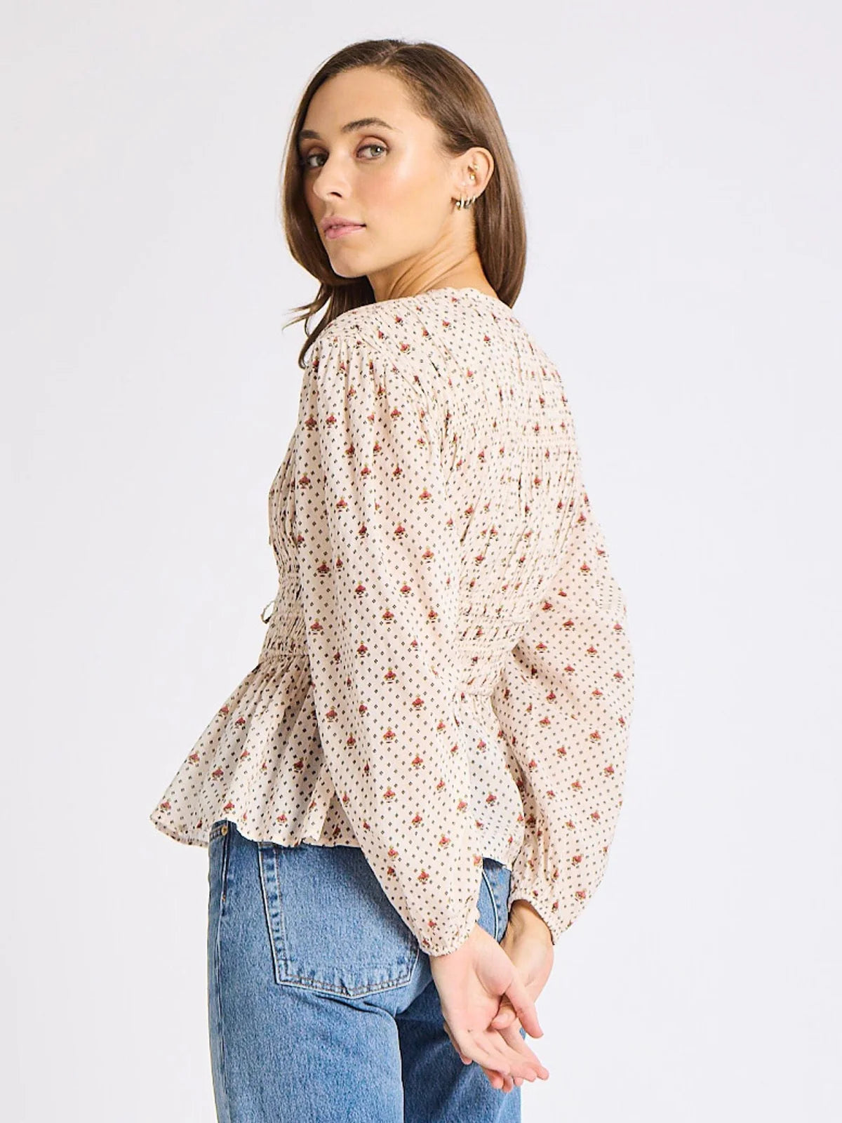 Ella Top in Blush Foulard