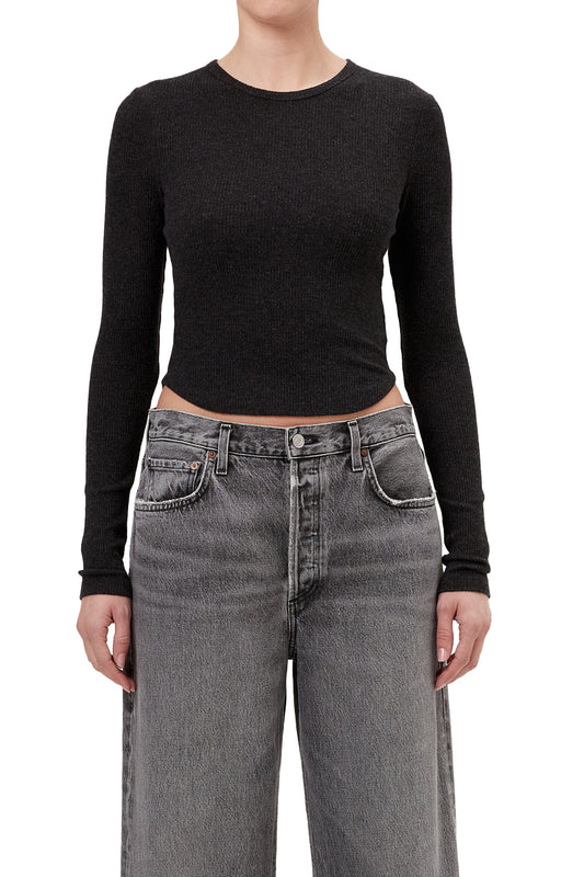 AGOLDE - Neema Tee in Black Heather