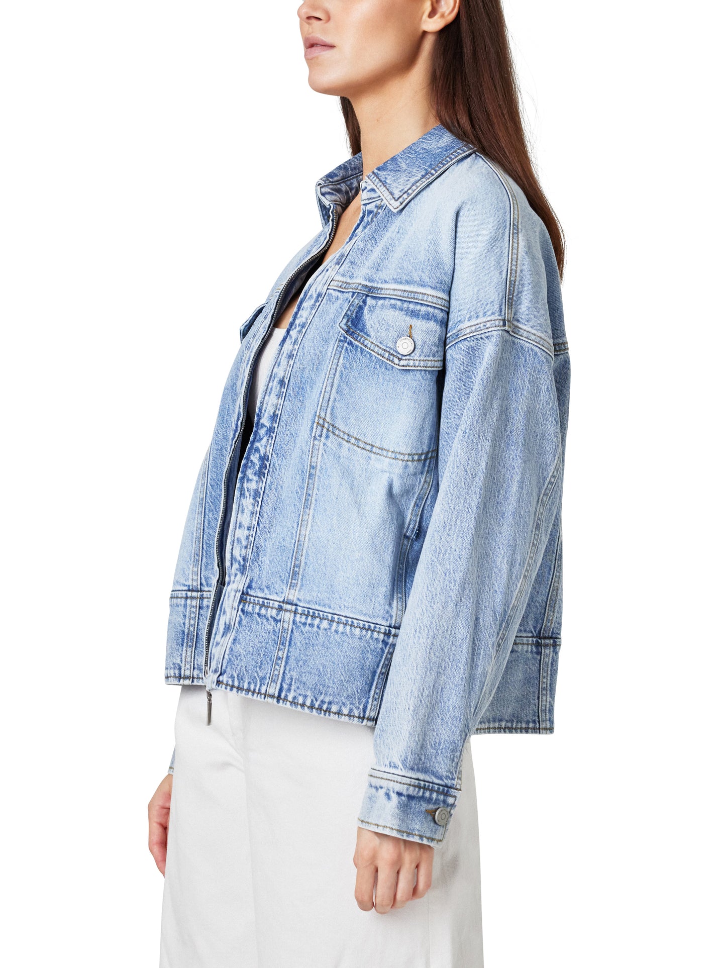 Habitual - Zip Oversized Trucker Denim Jacket