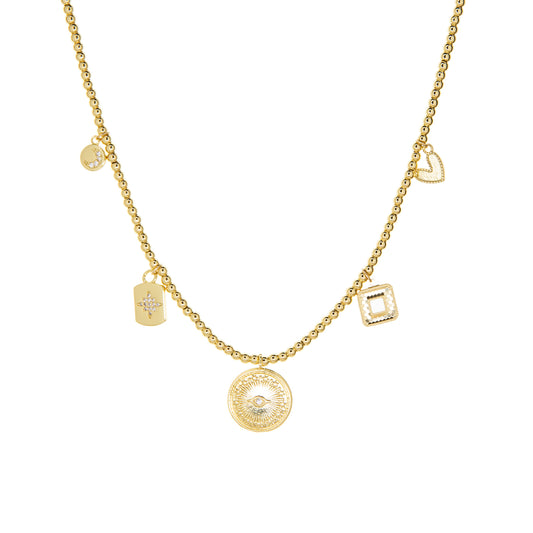Starburst, Evil eye, and Heart Necklace