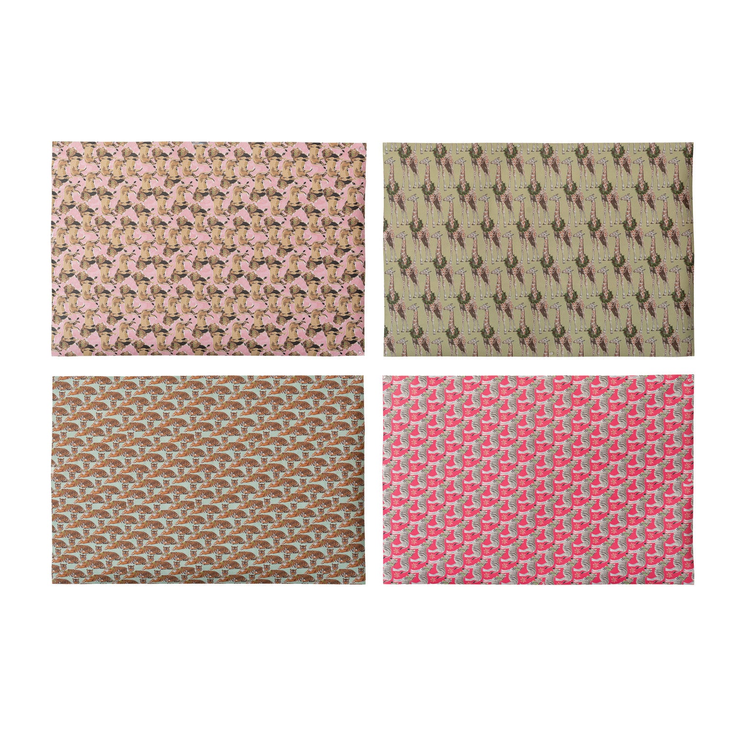 Gift Wrapping Paper with Animals, 4 Styles (3 Sheets Per Roll) ©