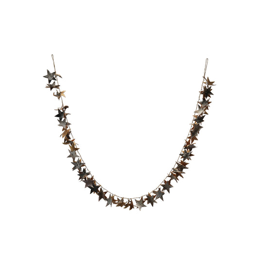 72"L x 4"H Birch Bark Star Garland, Natural